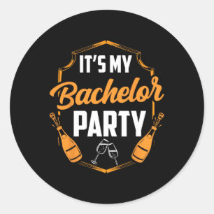 It's My Bachelor Party Bride Groom Team 3 Classic Round Sticker