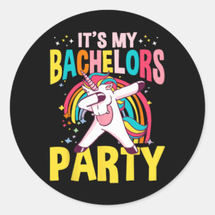 It's My Bachelor Party For Groom Naughty Funny Men Classic Round Sticker