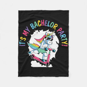 It's My Bachelor Party Unicorn Groom Marriage Wedd Fleece Blanket