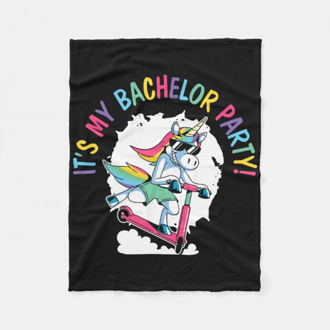 It's My Bachelor Party Unicorn Groom Marriage Wedd Fleece Blanket (Front)