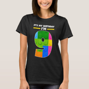 It's My Birtday I'm 9 9th Year Birthday Brick T-Shirt