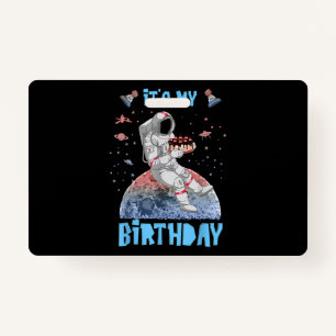It's My Birthday Astronaut Youth Kids Outer Space  ID Badge