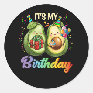 Its My Birthday Avocado themed Party Mamacado Coup Classic Round Sticker