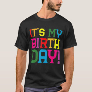 It's My Birthday Boy Girl Let's Glow Retro 80's Pa T-Shirt