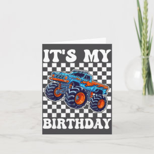It's My Birthday Boy Monster Truck Bday Party Kids Card