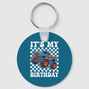 It's My Birthday Boy Monster Truck Bday Party Kids Key Ring