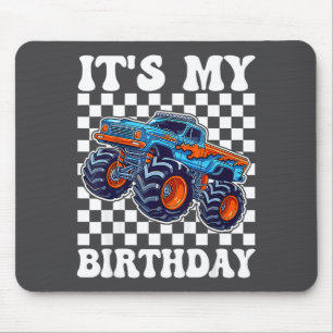 It's My Birthday Boy Monster Truck Bday Party Kids Mouse Mat
