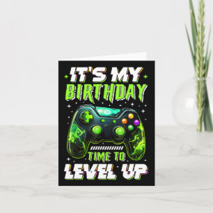 It's My Birthday Boy Time To Level Up Video Game B Card