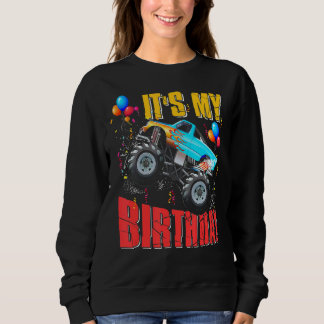 Its My Birthday  Boys Monster Truck Car Matching F Sweatshirt