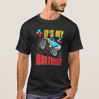 Its My Birthday Boys Monster Truck Car Matching F T-Shirt