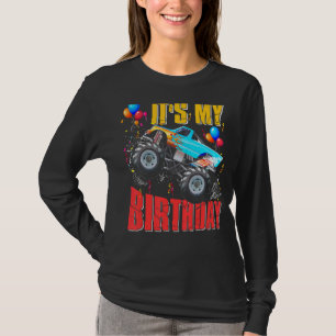 Its My Birthday Boys Monster Truck Car Matching Fa T-Shirt