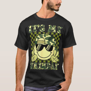 Its My Birthday Camo Smile Face Birthday Boys Todd T-Shirt
