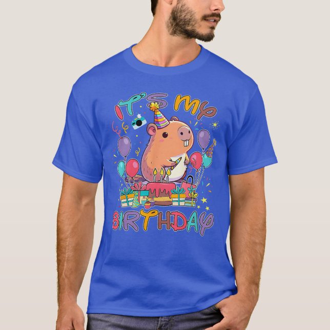 Its My Birthday Capybara Lovers Birthday Party Boy T-Shirt (Front)