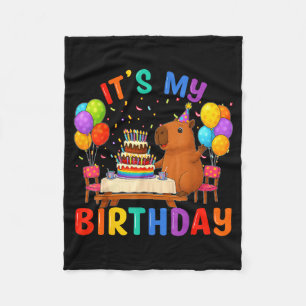 Its My Birthday Capybara Lovers Birthday Party Kid Fleece Blanket