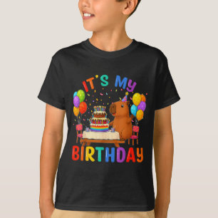 Its My Birthday Capybara Lovers Birthday Party Kid T-Shirt