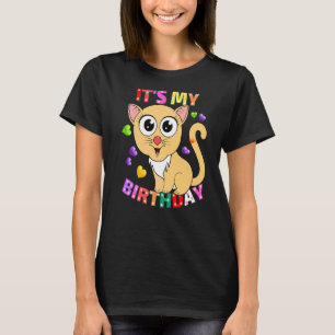 It's My Birthday Cat For Women Teens & Girls Birth T-Shirt