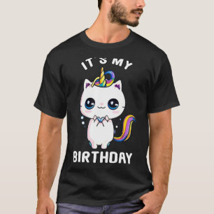 It's My Birthday Caticorn Meowgical Cat Kittycorn  T-Shirt