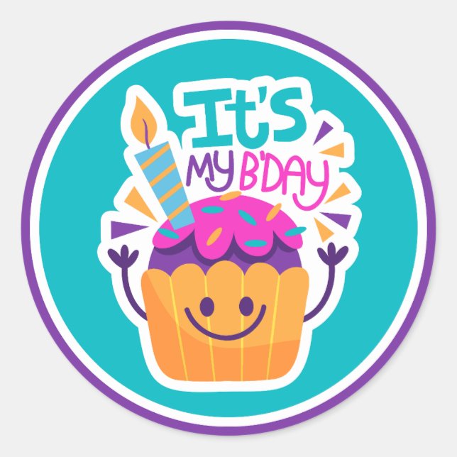 It's my birthday  classic round sticker (Front)