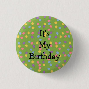 It's My Birthday Colourful Balloons 3 Cm Round Badge