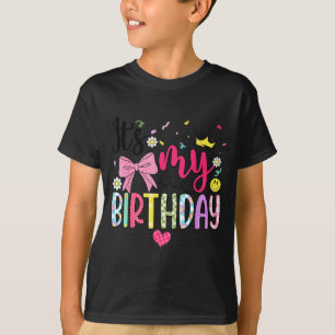 Its My Birthday Coquette Bow Flower Birthday Women T-Shirt