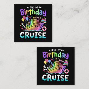 It's My Birthday Cruise Tie Dye Vacation Trip  Enclosure Card