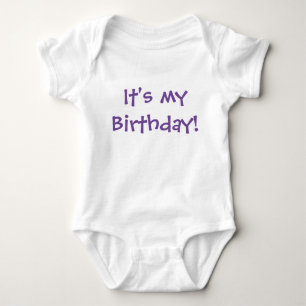 It's My Birthday! Customisable Purple Text Baby Bodysuit