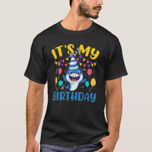 It's My Birthday Cute Kids Boys Girls Shark T-Shirt