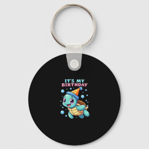 It's My Birthday Cute Sea Turtle Ocean Birthday Pa Key Ring