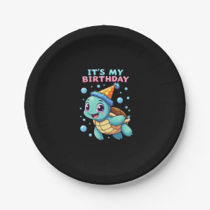 It's My Birthday Cute Sea Turtle Ocean Birthday Pa Paper Plate