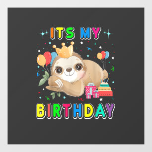 Its My Birthday Cute Sloth Birthday Party Costumes Window Cling