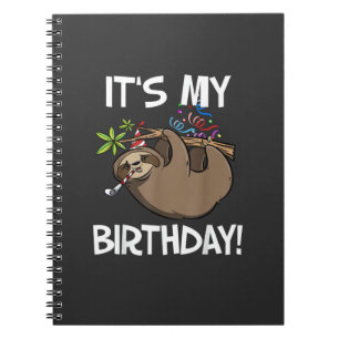 It's My Birthday Cute Sloth Party Outfit T-Shirt Notebook