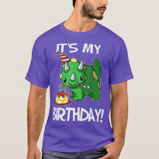 Its My Birthday Dinosaur Triceratops Gift  T-Shirt