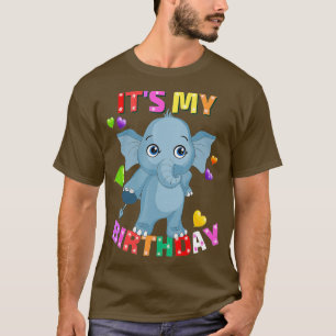 Its My Birthday Elephant for Women Girls Birthday  T-Shirt