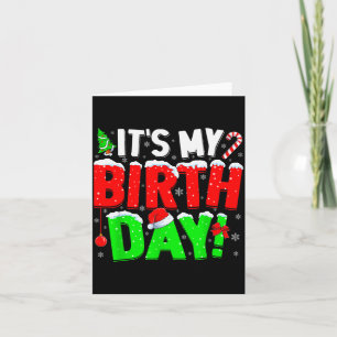 It's My Birthday Funny Christmas Pajama Bday Party Card