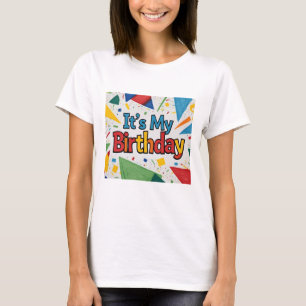 It's My Birthday Geometric Confetti T-Shirt