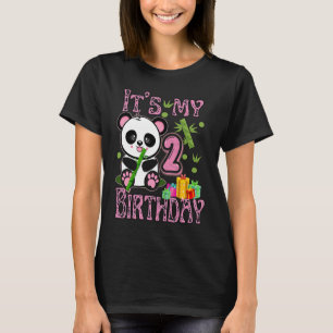its my birthday Girl Panda 2 Years Old Girls Panda T-Shirt