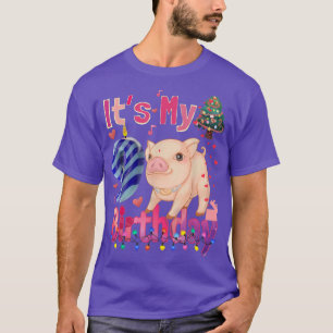 its my birthday Girl Pig 9 Years Old Girls Pig  T-Shirt