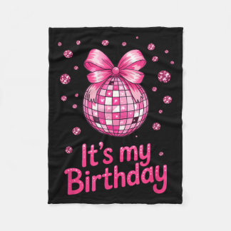 Its My Birthday Girls Women Groovy Birthday Party  Fleece Blanket
