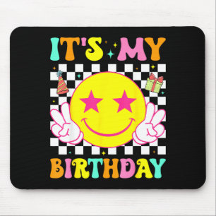 Its My Birthday Happy Smile Face Peace Girls Kids Mouse Mat