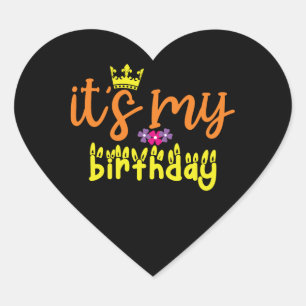 Its My Birthday Heart Sticker