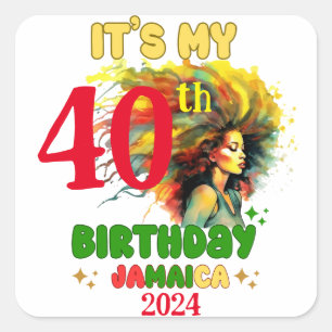 It's my Birthday Jamaica Girl Party Vacation Squad Square Sticker