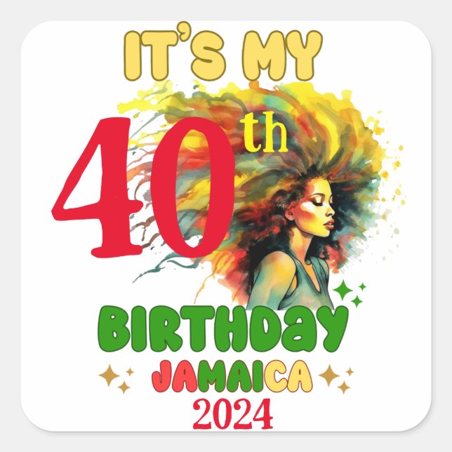It's my Birthday Jamaica Girl Party Vacation Squad Square Sticker (Front)