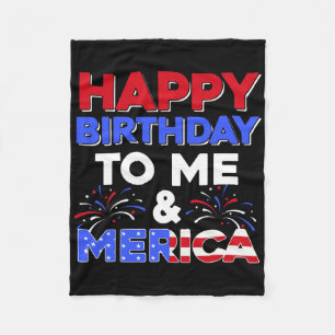 It's My Birthday July 4th American Independence Da Fleece Blanket