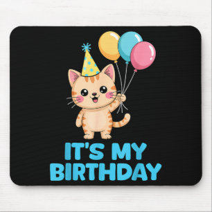 Its My Birthday Kawaii Cat Mouse Mat