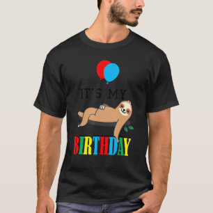 Its My Birthday Lazy Sloth Funny Present Cute Part T-Shirt