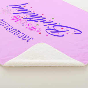 It's My Birthday on PINK Sherpa Blanket