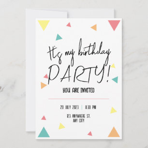 It's my birthday party! personalised invitation