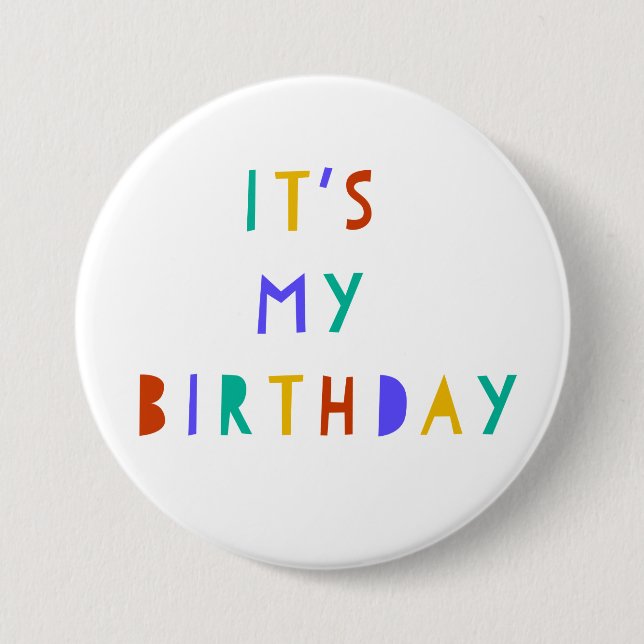 It's My Birthday Pin Badge Kids Party Favor Swag  (Front)