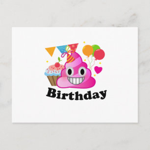 It's My Birthday Poop Emoji  kids Boy Party Postcard