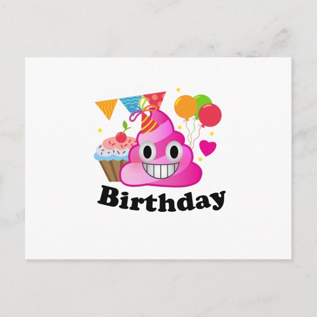 It's My Birthday Poop Emoji  kids Boy Party Postcard (Front)